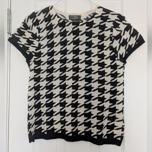 Morgan Taylor Cashmere Houndstooth Top Sz M